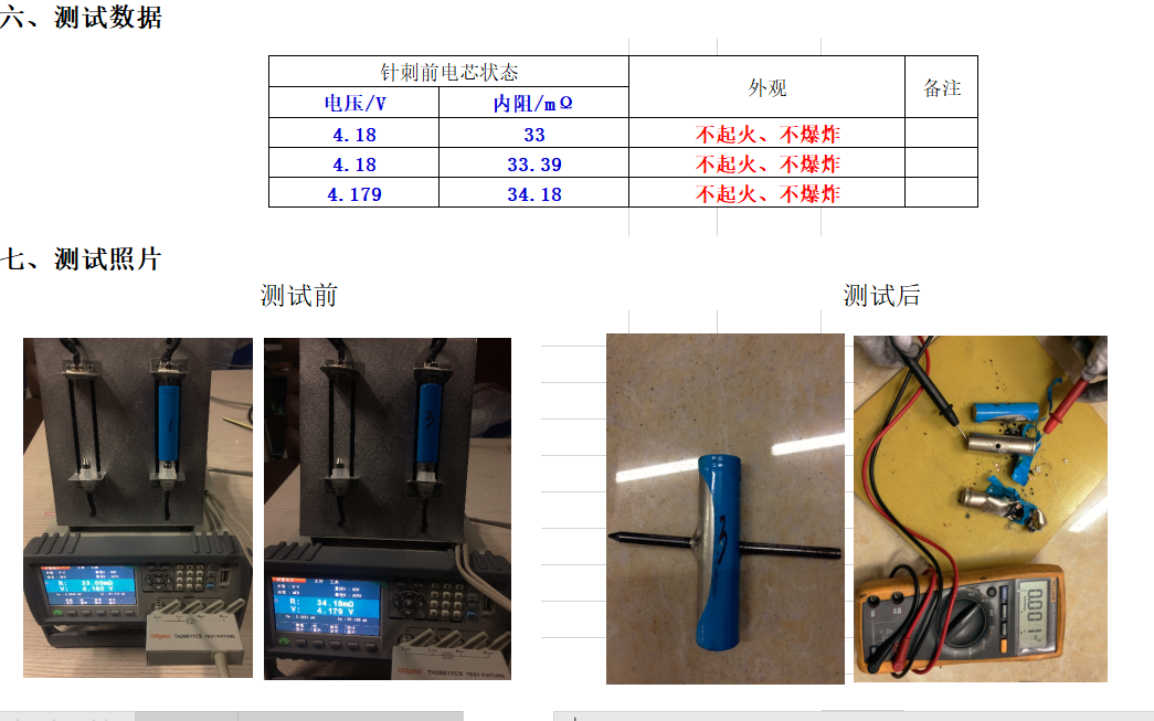 电池可靠性检验